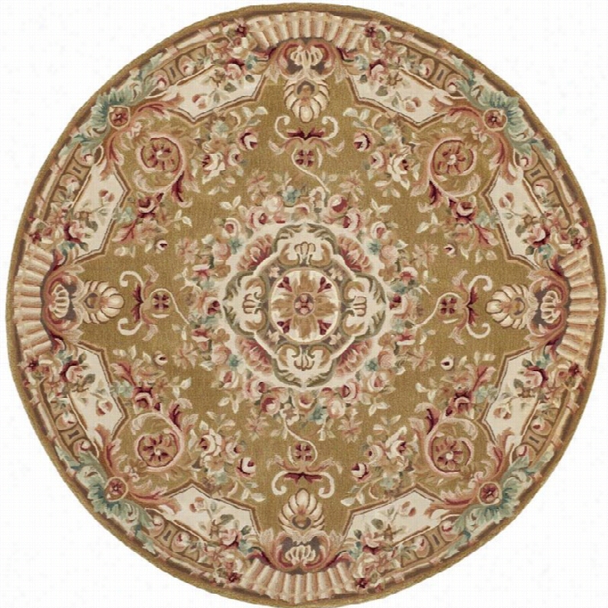 Safavieh Savonnerie Round Rug In Brown / Ivory