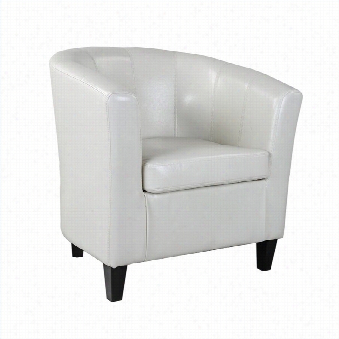 Sonx Corliving Antonio Leather Club Barrel Chair In White