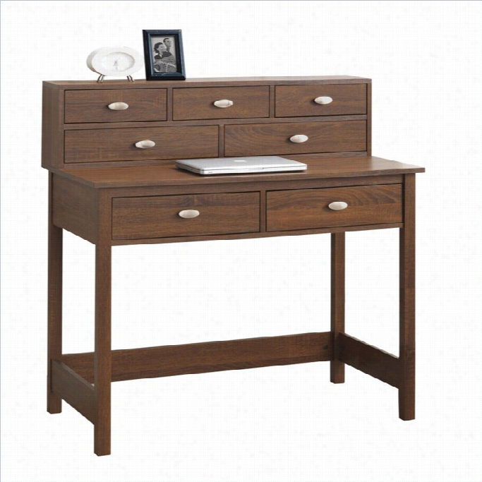 Sonax Corliving Folio 7-drawer Desk In Not Cold Oak