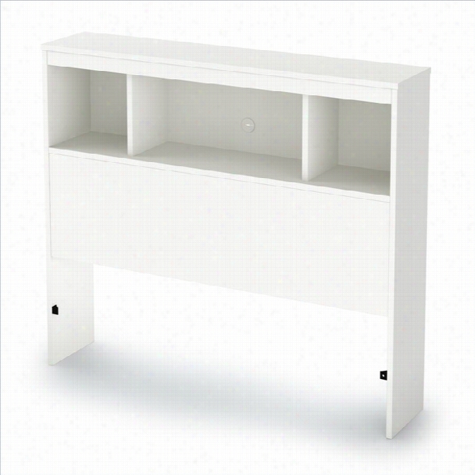 South Shore Affinato Twin Bookcase Headboard In White