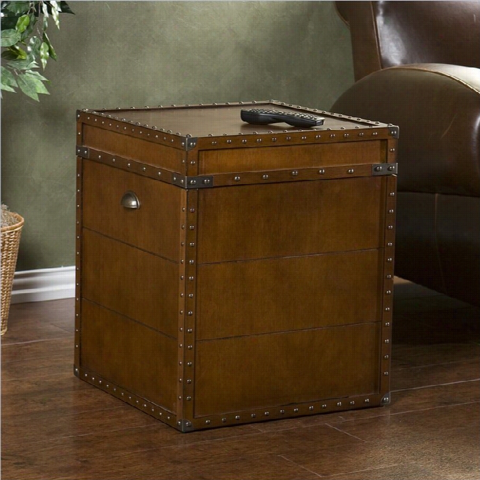 Southern Enterprises  Bristol Trunk End Table In Walnut