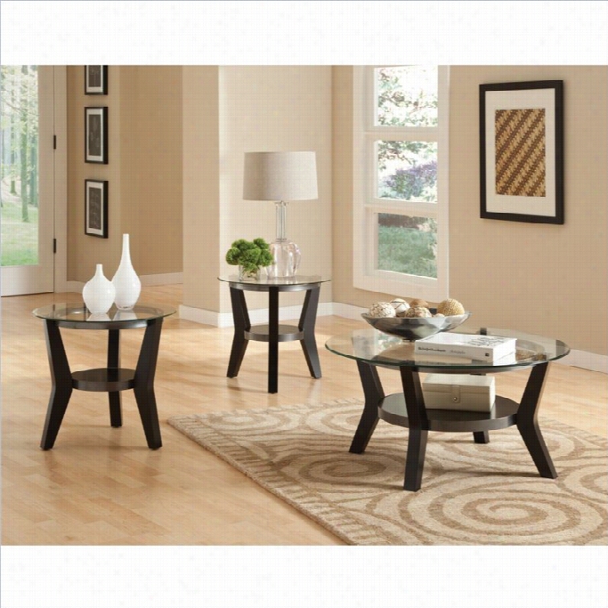 Standard Furnitur Orbit 3 Piece Glass Op Coffee Table Write In Black