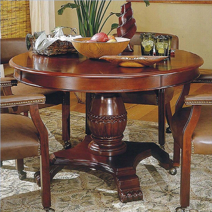 Steve Silver Company Tournament 48 Forest Round Accidental Dining Table In Cherry Finish