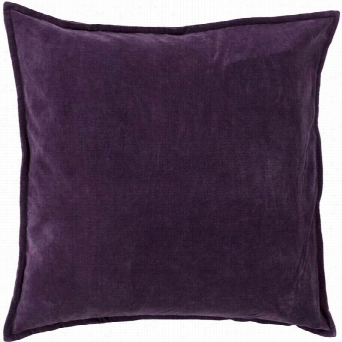 Surya Cotton Velvet Poly Fill 22 Square Pillow In Purple