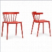 Baxton Studio Finchum Stackable Dining Chair in Red (Set of 2)