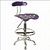 Flash Furniture Vibrant Drafting Chair Seat in Violet and Chrome