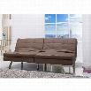 Gold Sparrow Memphis Faux Leather Convertible Sofa in Taupe
