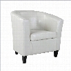 Sonax CorLiving Antonio Leather Club Barrel Chair in White