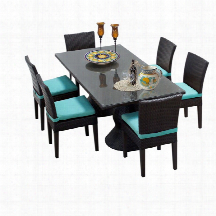 Tkc Napa 7 Piece Wicker Patio Dining Set In Aruba