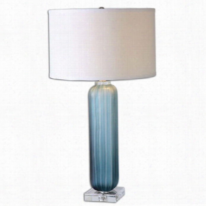 Uttermost Caudina Frosted Blye Glass Lamp