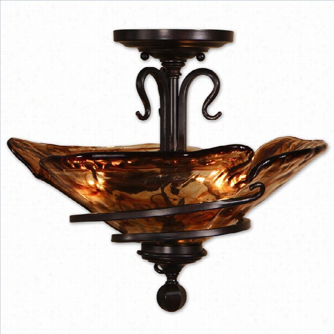 Uttdrmost Vitalia Oilr Ubbed Semi Flush Mount Liight In Rubbed Bronze