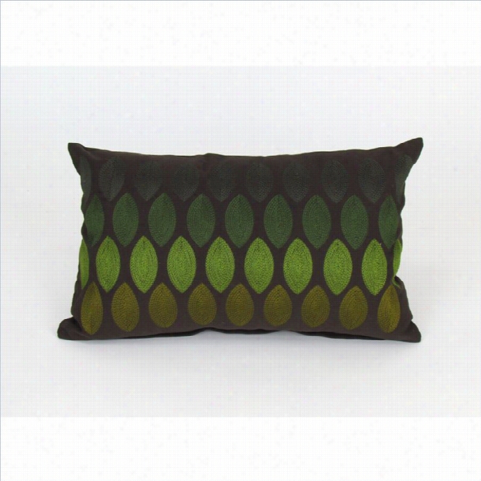 Wayborn Cottton Decorative Pillow 20 X 12 With Embroidered Leafs