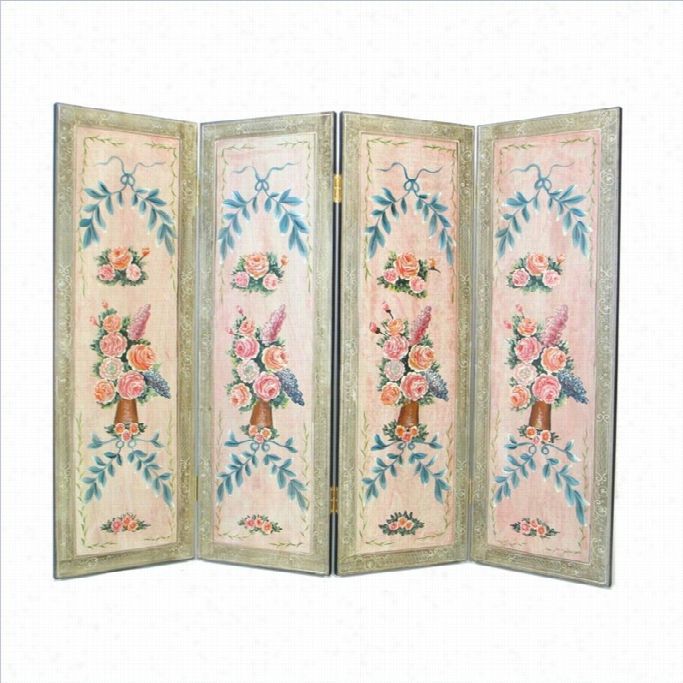 Wayborn Hand Painted  Floral Wall Room Dividdr