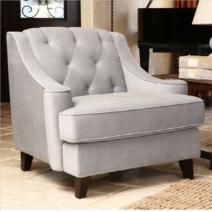 Abbyson Living Emily Velvet Tufted Arm Chair In Blie