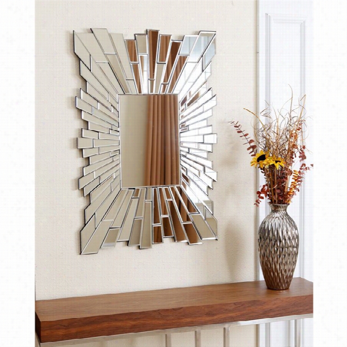 Abbyson Living Larisa Glass And Wood Mirror In Silver