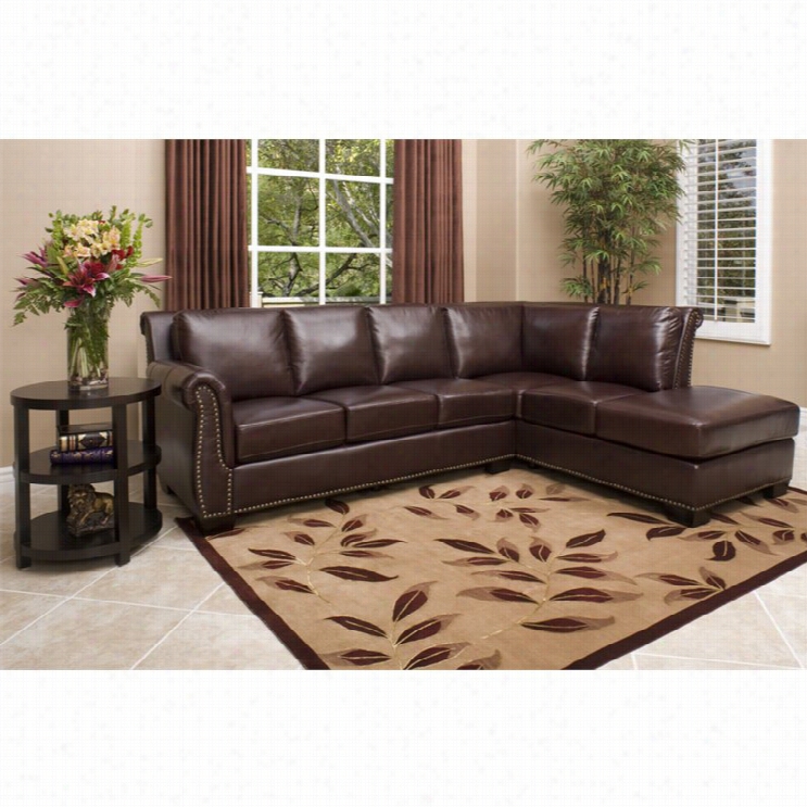 Abbyson Living Winston Leather Sectional (without The Ottoman)