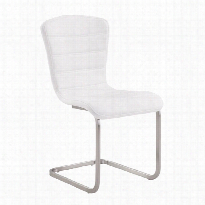 Armen Living Came Om0dern Side Chair In White (set Of 2)