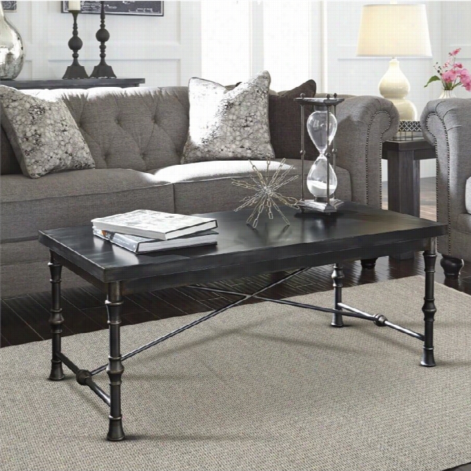 Ashley Ballor Metal Rectangular Cofffee Table In Pewter