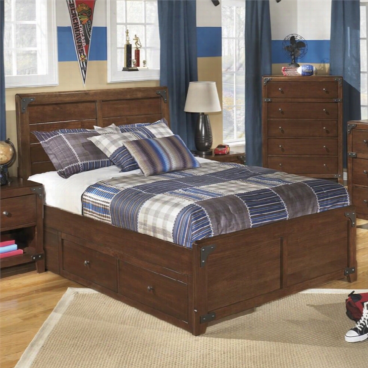 Ashley Delburne Wood Full Panel Drawer Layer In Bbrown