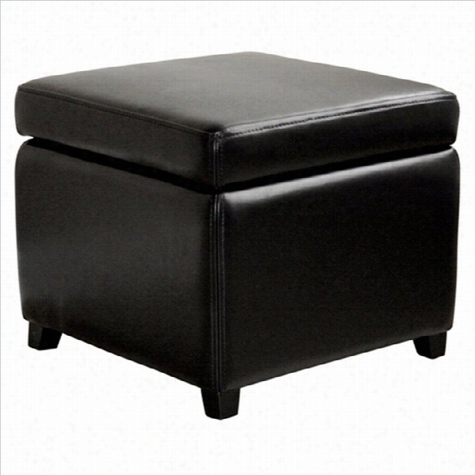 Baxton Studi Small Storagg E Cube Ottoman In Blacck