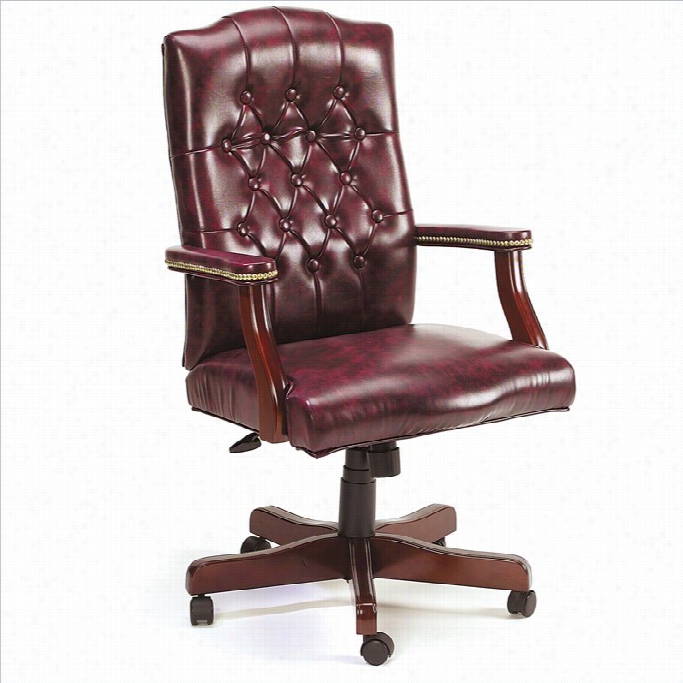 Boss Office Products T Raditional  Tufted Style Ofifce Chair-oxblood