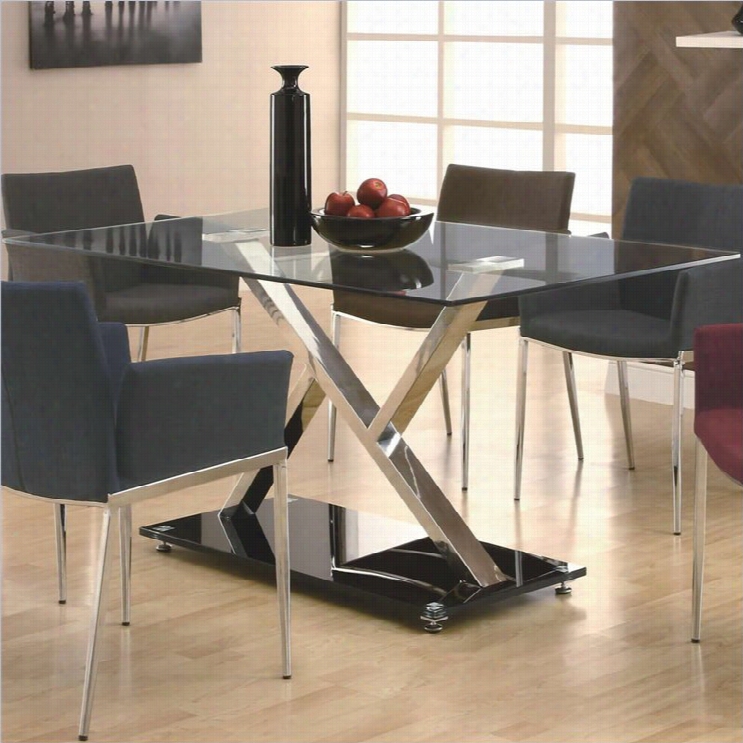 Coaster Dinng Xy Dining Table In Chrome