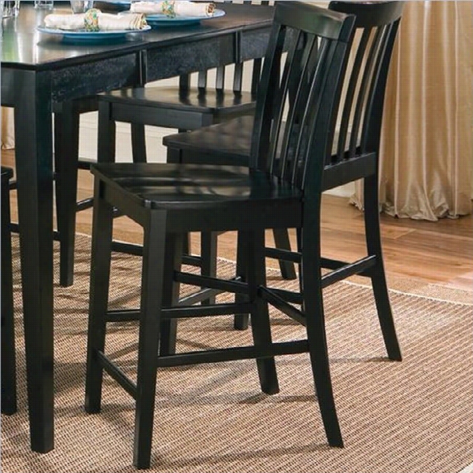 Coaster Pines Counetr Height Slat Back Diining Chair In Black