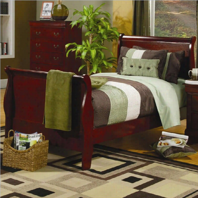 Coaster Ssaint Laurent Sleigh Bed In Cherryy Finish-califonia King