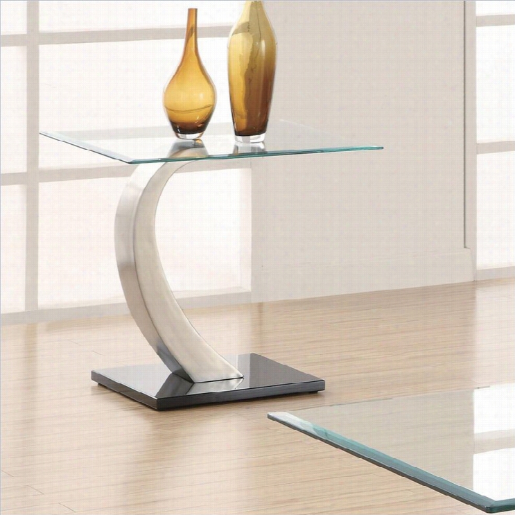Coaster Shearwater End Table In Satin Metal