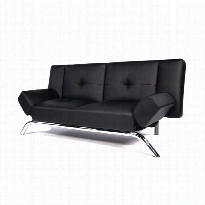 Dhp Emma Faux Leather Convertible Sofa In Black