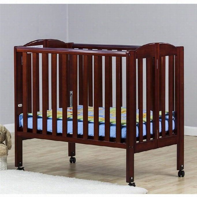 Dream On Me 2-in-1 Folding Portable Crib In Chrry