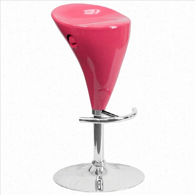 Flash Furniture 24 To 32 Contemporay Addjustable Bra Stool In  Pink