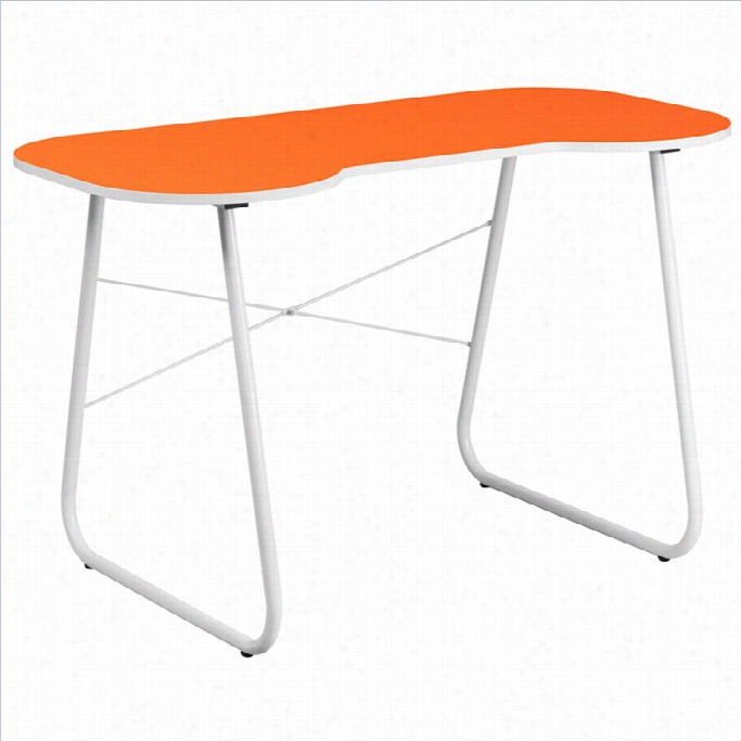 Flash Fyrniture Computer Desk In Orange And White