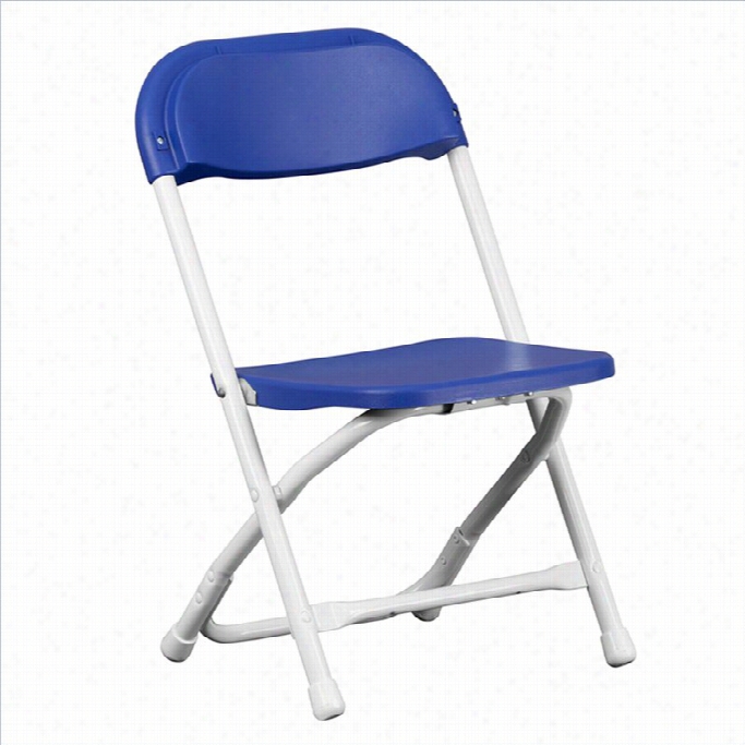 Flash Furniture Kids Plastic Folding Chair In Blue