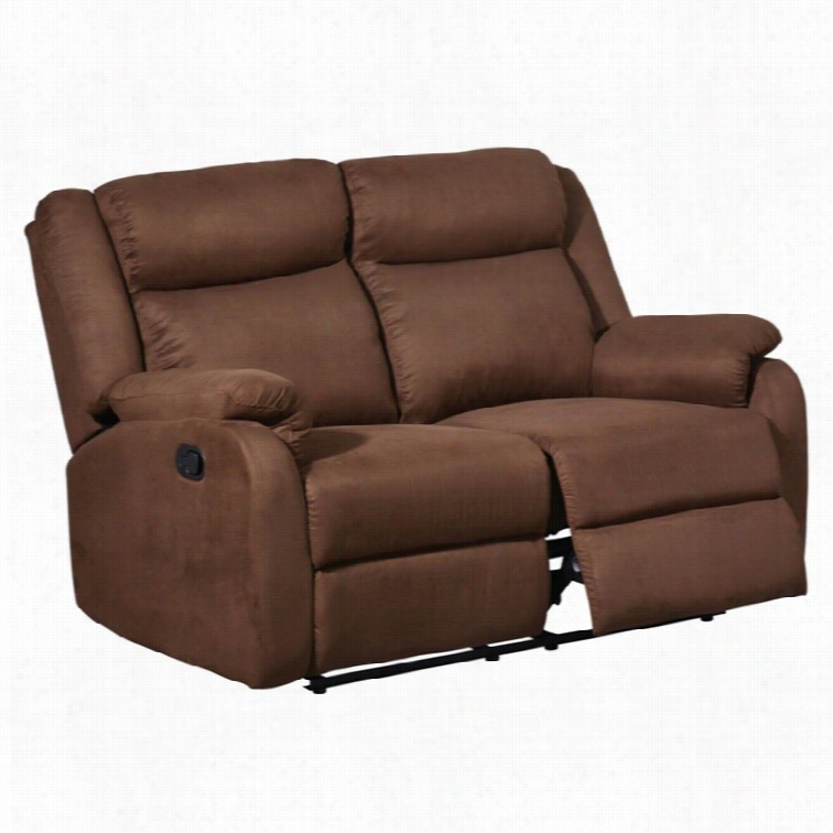 Global Furniture Usa  Microfiber Reclining Lveseat In Chocolate