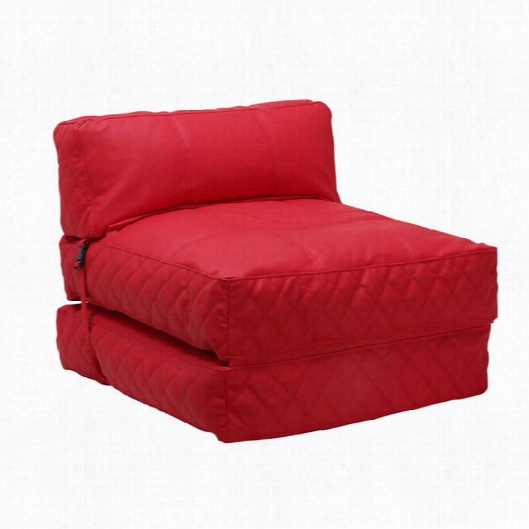 Gold Sparrow Austin Leather Convertible Bean Bag Chair Bedd In Red