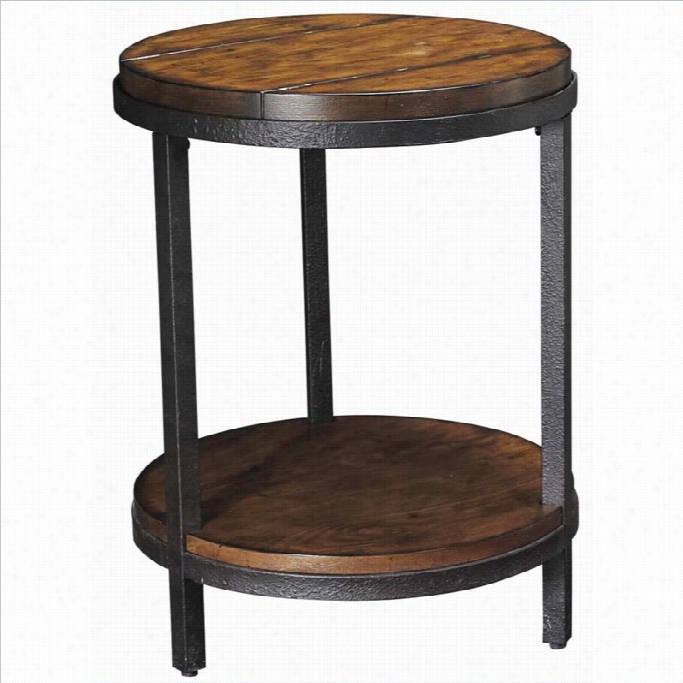 Hammary Baja Round End Table In Vintage Umber