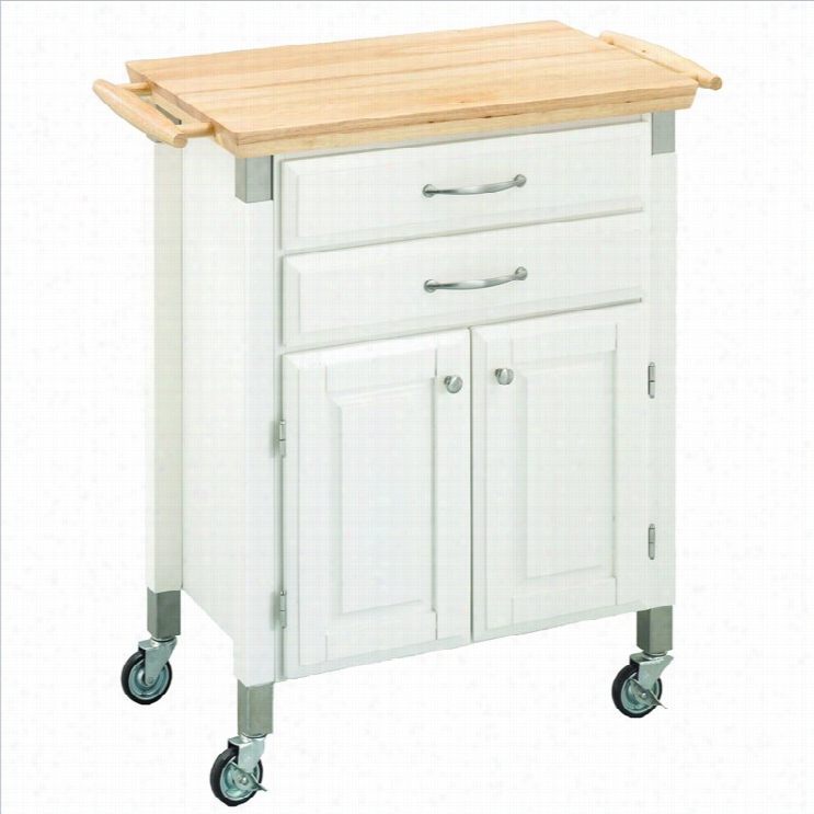 Home Styles Furniture Madison Prep And Promote Kitchen Cart In White Finish