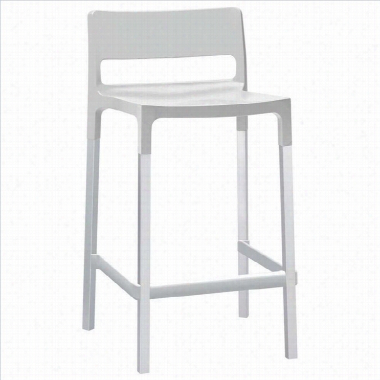 Italmodern Div O25.6 Counter Stool In Linen And Aluminum