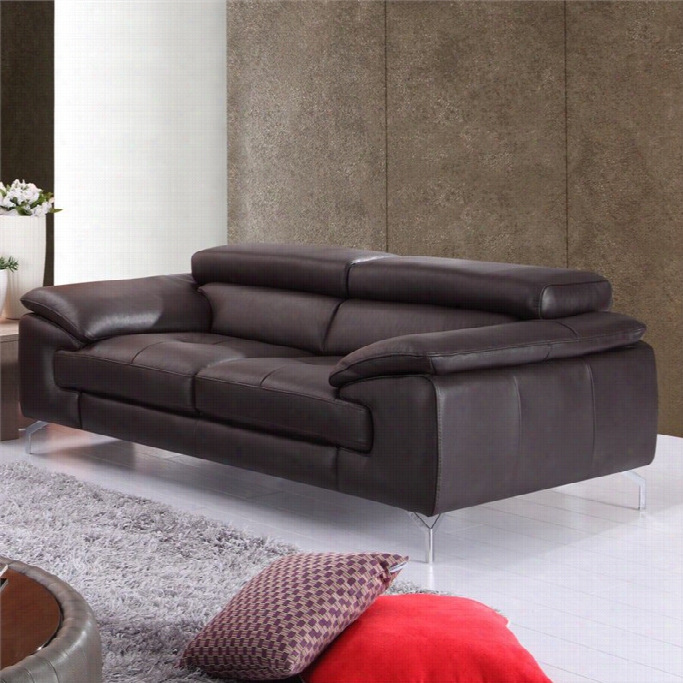 J&m Furniture A973 Italian Leather Lovesat In Coffee