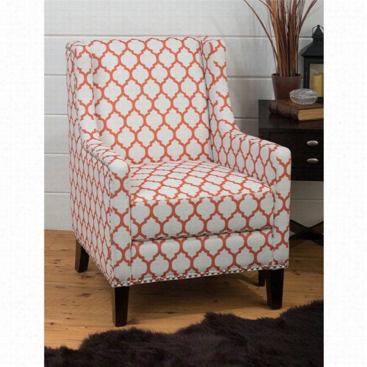 Jofran Jeanie Accent Chair In Chic White An D Persimmon