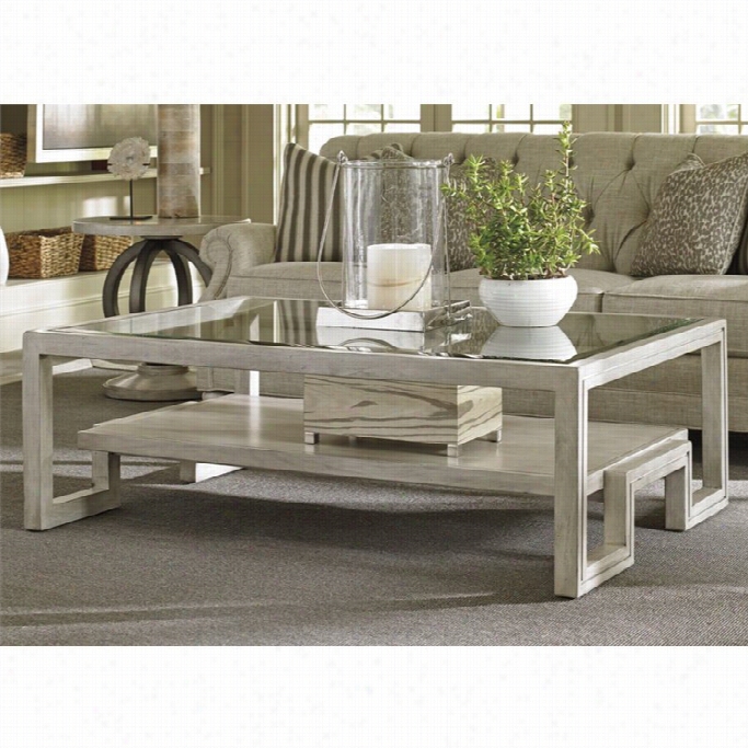 Lexington Oyster Bay Saddlebrook Glass Highest Coffee Table In Oyster