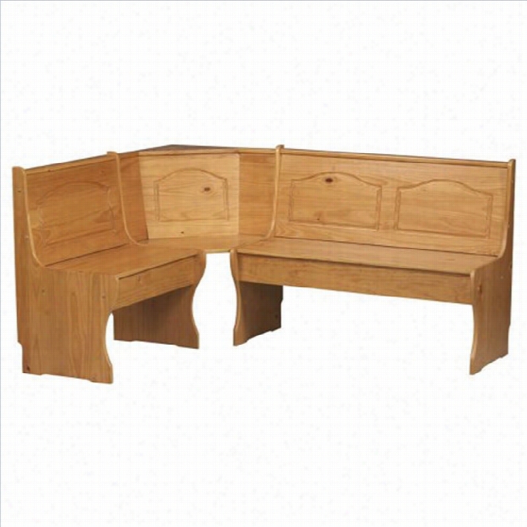 Linon Chelsea Kitchen Dining Nook  Corner Bench In Natyral