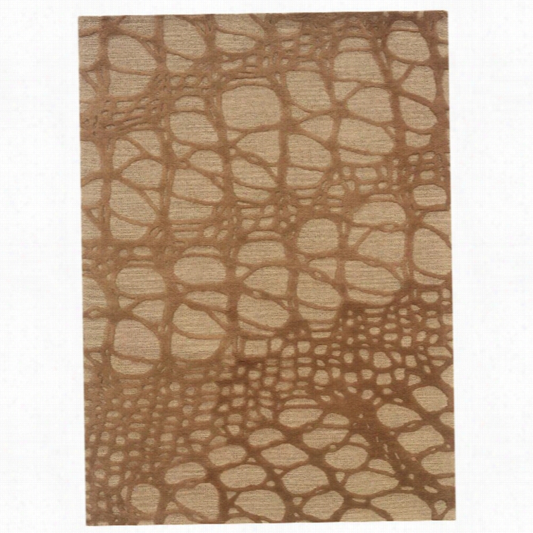 Linon Florence 5' X 7' Hand Tufted Wool Rug N Pale Gold