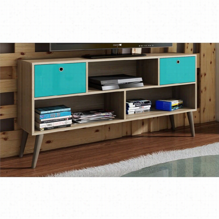 Manhattan Comfor Tuppsal A 53 Tv Stand In Oak Aqua Gray