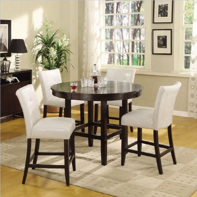 Modus Bossa 5 Piece 48 Inch Round Counter Height Dining Table Set