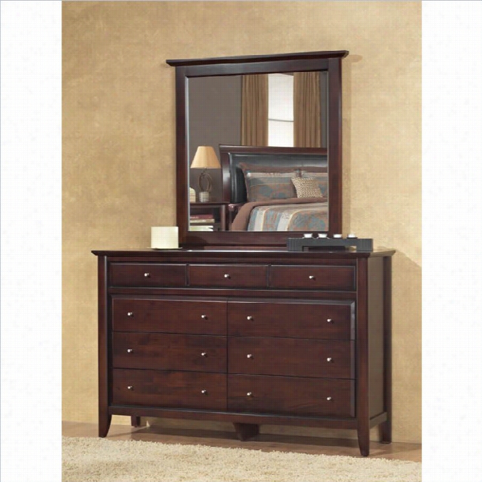 Modus City Ii D Rawer Double Dresser And Mirfor Set In Coco