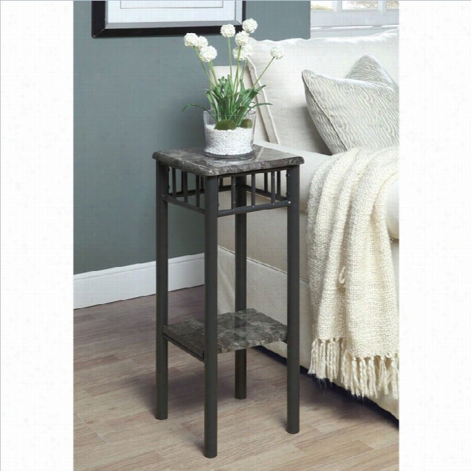 Monarch Metal Plant Stand In Greg Marble And Charcoal