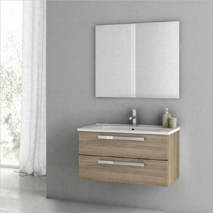 Nameek's Acf Dadila 33 Wall Mounted Bathroom Vanity Set In Style Oak