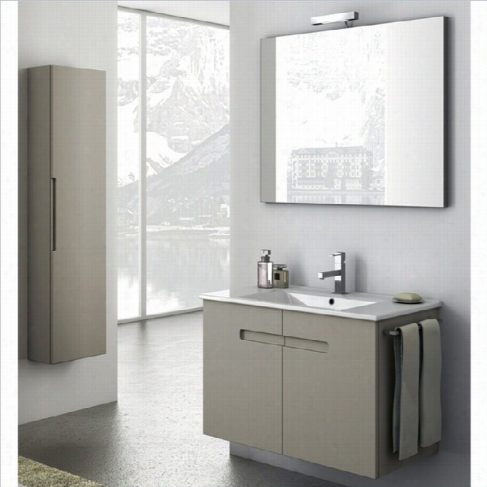 Nameek's Acf New York 32 Wall Mounted Bathroom Vznity Set In Matt Canapa